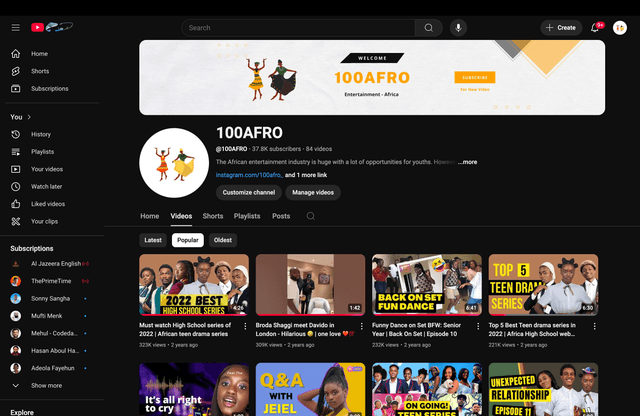 100AFRO project screenshot - Design