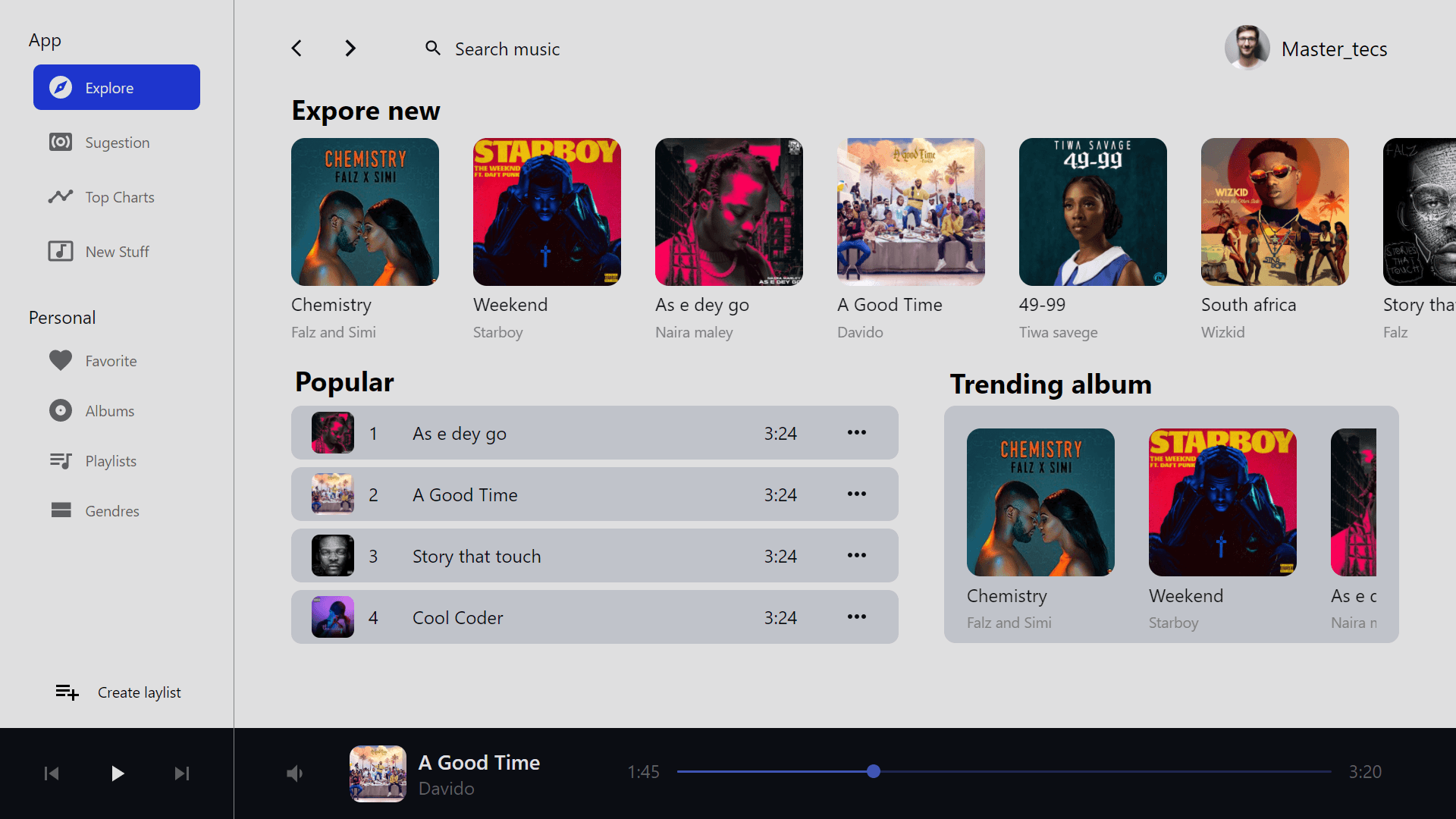 Portfolio project slide: musicapp